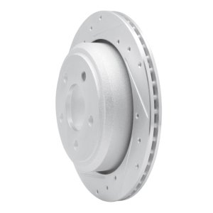 Ford Ranger Brake Rotor (1) - Rear Left - R1 Concepts - Drilled & Slotted - Silver - `10-`11